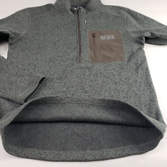 Mtn Ops Summit Fleece Jacket Mens Small Green 1/4 Zip Pullover Outdoor Winter - Picture 3 of 9